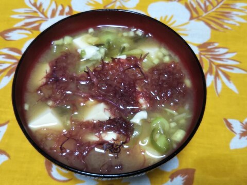 豆腐と茗荷と布海苔の味噌汁☆